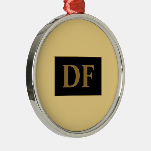 Aangepaste champagne met gouden Initialen Metalen Ornament (Rechts)