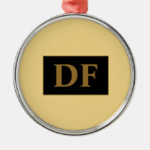 Aangepaste champagne met gouden Initialen Metalen Ornament (Voorkant)