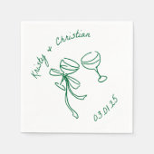 Aangepaste Champagne Toast bruiloft servetten (Voorkant)