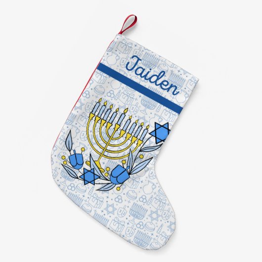 Aangepaste Chanoeka Dreidel kaarsen Chanoeka Blauw Kleine Kerstsok (Voorkant (Hangend))