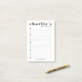 Aangepaste checklist voor studenten post-it® notes (Op bureau)