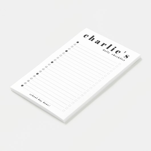 Aangepaste checklist voor studenten post-it® notes (Schuin)