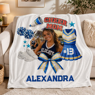 Aangepaste Cheer Moeder Foto Sport Trots Fleece Deken