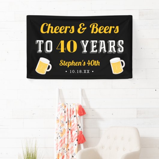 Aangepaste 'Cheers' en 'Beers Milestone Birthday'- Spandoek (Insitu)