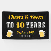 Aangepaste 'Cheers' en 'Beers Milestone Birthday'- Spandoek (Horizontaal)