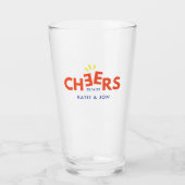Aangepaste "Cheers" Glass voor bruiloften en feest Glas (Voorkant)
