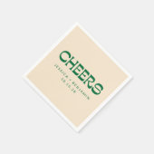 Aangepaste Cheers Groene Art Deco Chic Moderne bru Servet (Hoek)
