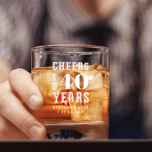 Aangepaste Cheers tot 40 jaar Elke mijlpaal op d Whisky Glas