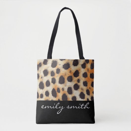 Aangepaste Cheetah Pattern-Canvas tas (Voorkant)