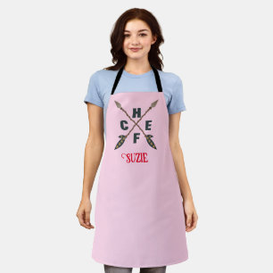 Aangepaste Chef Naam Gepersonaliseerde Vrouwen Roz Schort