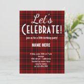 AANGEPASTE CHEQUE PLAID LATEN WE VERJAARDAGSFEEST  KAART (Staand voorkant)