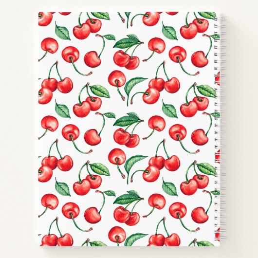 Aangepaste Cherry Pattern Recipe Notitieboek (Achterkant)