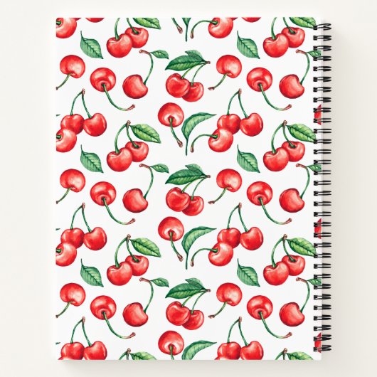 Aangepaste Cherry Pattern Recipe Notitieboek (Achterkant)