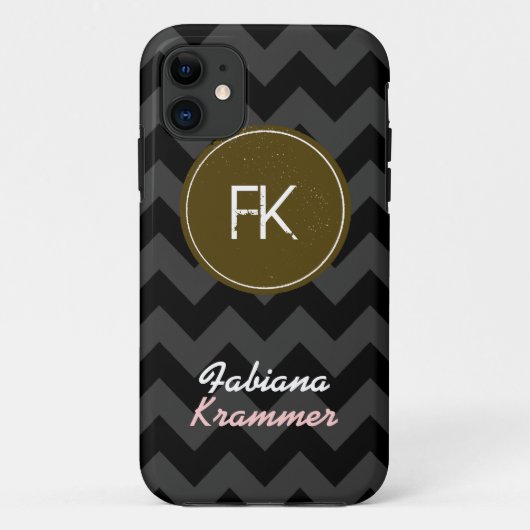 aangepaste chevron - naam en - initiaal Case-Mate iPhone case (Achterkant)