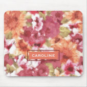 Aangepaste chic Flowers Pattern Waterverf Painting Muismat (Voorkant)