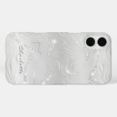 Aangepaste Chic Grijs Zilver Glitter Patroon Girly Case-Mate iPhone Case (Achterkant (horizontaal))