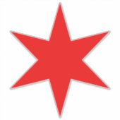 Aangepaste Chicago vlag Red 6-punts ster Sticker (Voorkant)