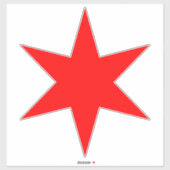 Aangepaste Chicago vlag Red 6-punts ster Sticker (Vel)