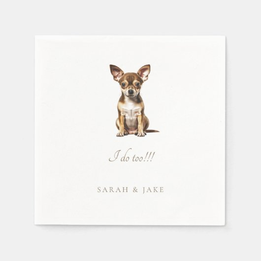 Aangepaste Chihuahua Huisdier bruiloft servetten (Voorkant)