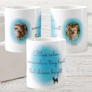 Aangepaste Chihuahua mok in pastelblauwe waterverf