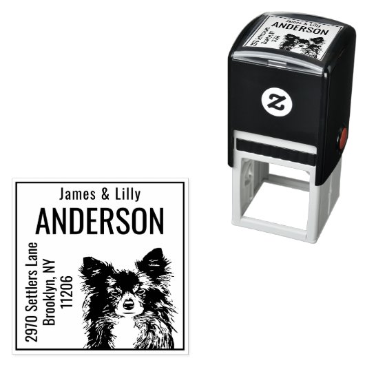 Aangepaste Chihuahua retour adres stempel zelf ink (In situ)