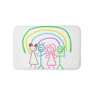 Aangepaste Childs Tekening Draai Kinder illustrati Badmat