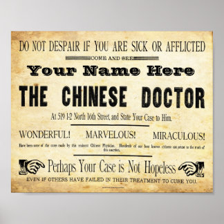  Aangepaste Chinese Doctor Sign Poster