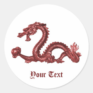 Aangepaste Chinese Draken Naam Fantasy Design Ronde Sticker
