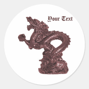 Aangepaste Chinese Draken Naam Fantasy Design Ronde Sticker