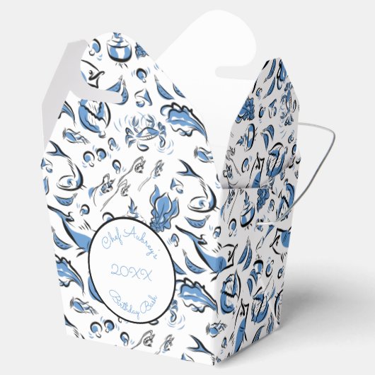 Aangepaste Chinese keuken inkt tekening Take-out d Bedankdoosjes (Geopend)