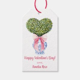 Aangepaste Chinoiserie Hart Topiary Valentijnsdag Cadeaulabel