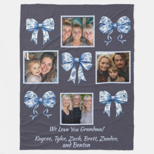 Aangepaste Chinoiserie Oma Photo Collage Gift Fleece Deken