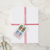 Aangepaste Chinoiserie Topiary Kerstmis, Tartan Cadeaulabel (Met Touw)
