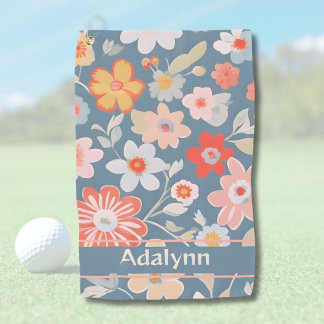 Aangepaste Chique Bloemen Cadeaus voor Vrouwen Go Golfhanddoek