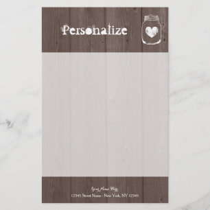 Aangepaste chique houten graan metselaar pot brief briefpapier