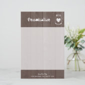 Aangepaste chique houten graan metselaar pot brief briefpapier (Staand voorkant)