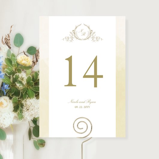 Aangepaste, chique monogram champagne bruiloft