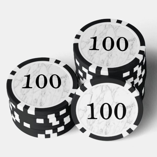 Aangepaste chique witte marmeren steen casino poke poker chips (Opstapeling)