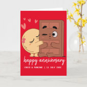 Aangepaste Choco & Pancake Prettige Huwelijksverja Kaart (Gele Bloem)