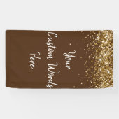 Aangepaste Chocolade Bruin Goud Verjaardagsfeest F Spandoek (Horizontaal)