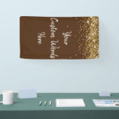 Aangepaste Chocolade Bruin Goud Verjaardagsfeest F Spandoek (Beurs)
