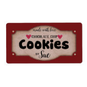 Aangepaste  Chocolade Chip Cookie Labels (Voorkant)