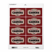Aangepaste  Chocolade Chip Cookie Labels (Full Sheet)
