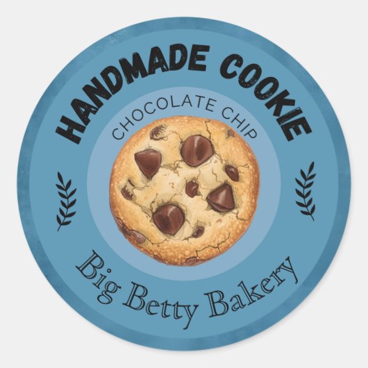 Aangepaste Chocolade Chip Cookie Labels Gepersonal (Voorkant)