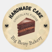 Aangepaste chocolade Fudge Cake Labels | Gepersona (Voorkant)