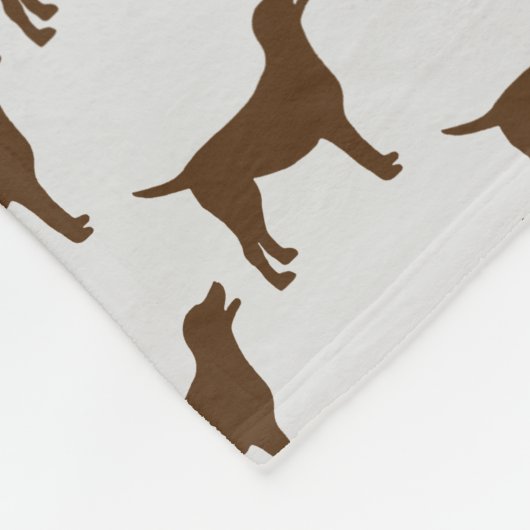 Aangepaste Chocolade Lab Hond Silhouet Fleece Deken (Hoek)