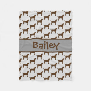 Aangepaste Chocolade Lab Hond Silhouet Fleece Deken