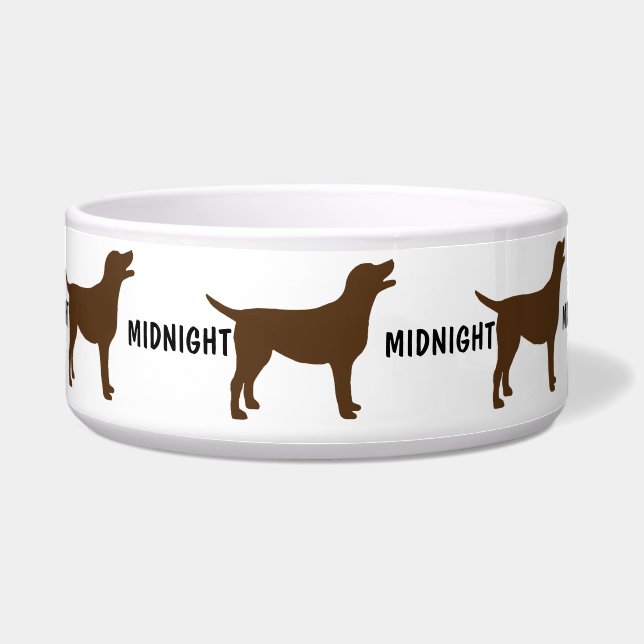 Aangepaste Chocolade Lab Hondenschaal Voerbakje (Voorkant)