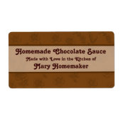 Aangepaste chocoladesaus of Fudge Sauce Labels (Voorkant)