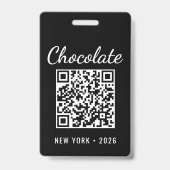Aangepaste Chocolate Festival QR Code Exposant ID Badge (Achterkant)